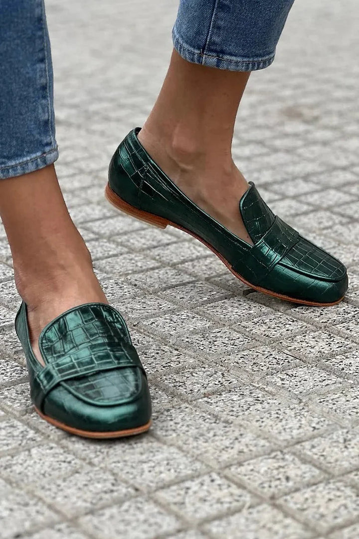 EVELYN™ | CROCODILE LOAFERS