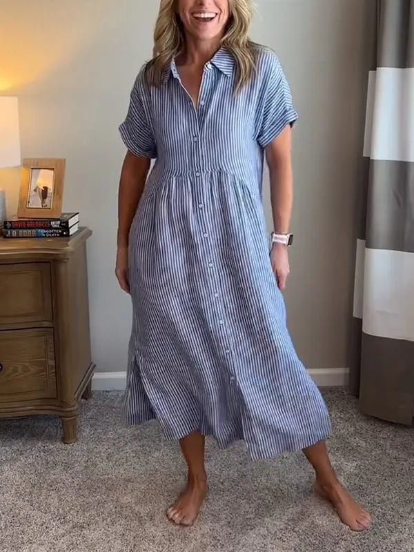 SARA™ | STRIPED SHIRT DRESS