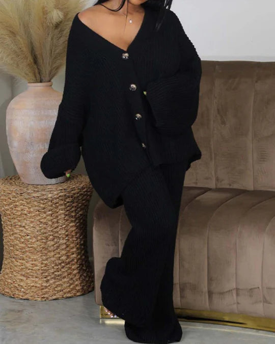 DILESA™ | KNITTED CARDIGAN & PANTS SET