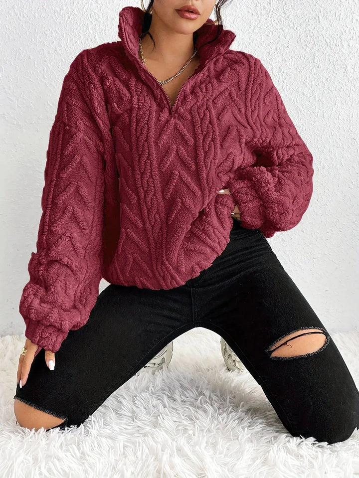 AILA™ | FLUFFY ZIP SWEATER