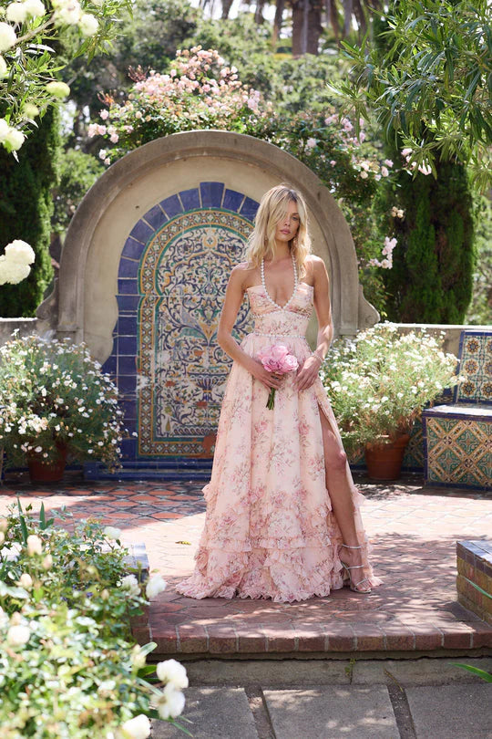 SCARLETTE | THE DRESS IN PEACH TAPESTRY