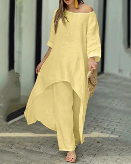 POLIAN™ | COTTON AND LINEN 2 PIECE SET