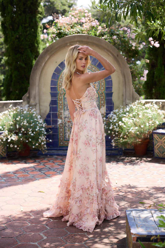 SCARLETTE | THE DRESS IN PEACH TAPESTRY