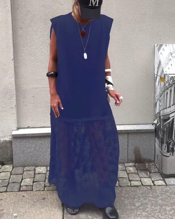 ISABELLA™ | SLEEVELESS MESH PATCHWORK DRESS