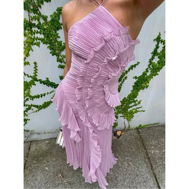 OLAYA™ | LONG RUFFLED DRESS