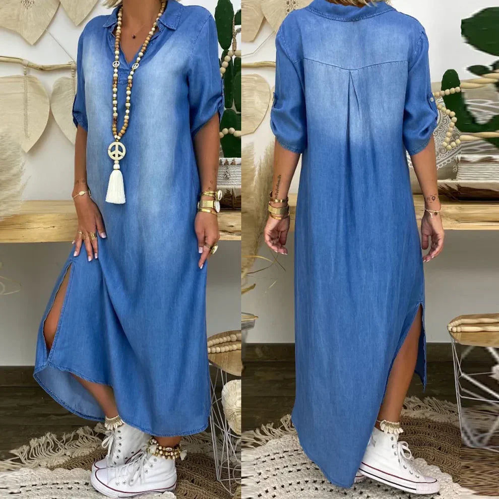 LEA™ | LONG DRESS IN DENIM
