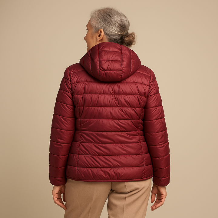 Brooke™ | Hooded Puffer Jacket - Burgundy