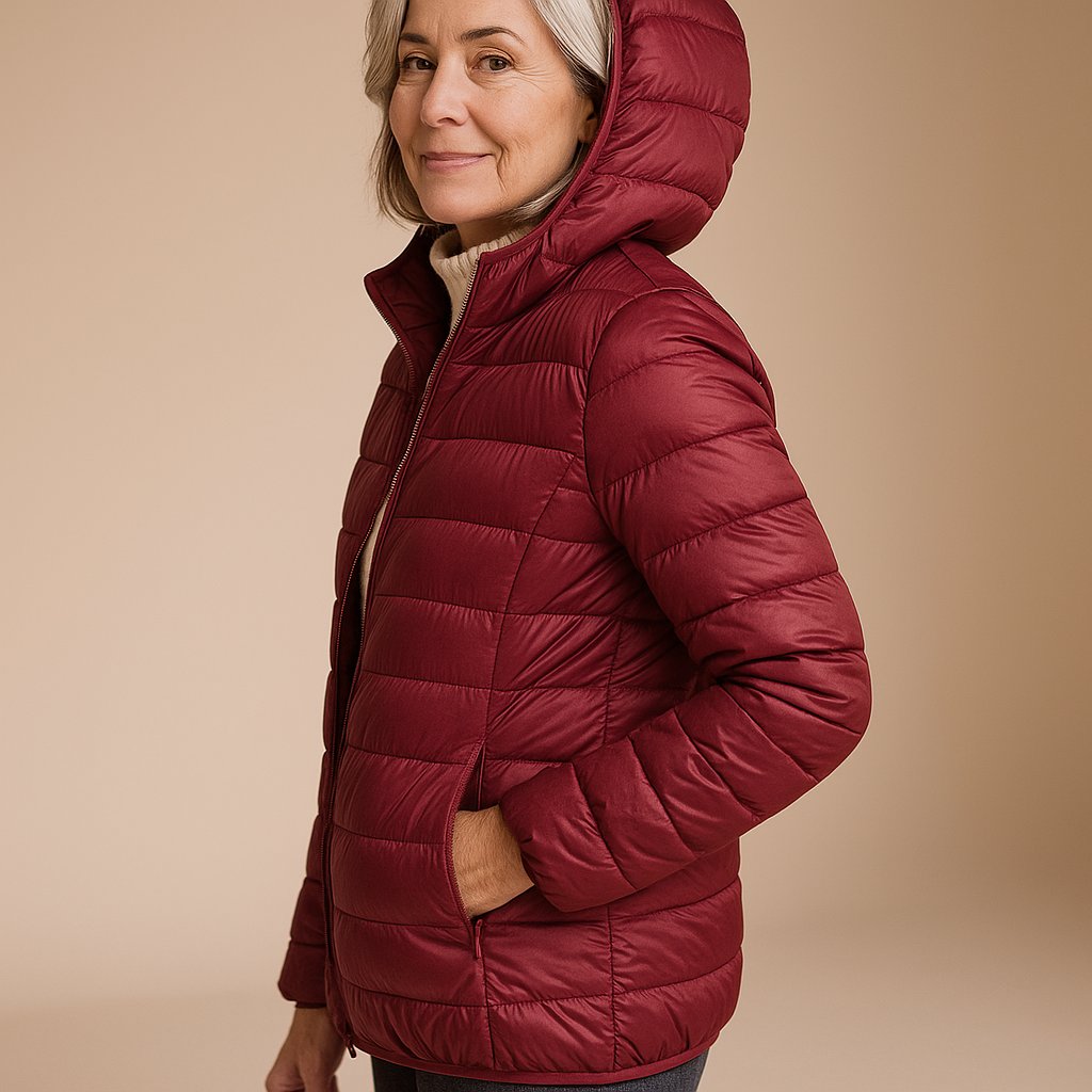 Brooke™ | Hooded Puffer Jacket - Burgundy