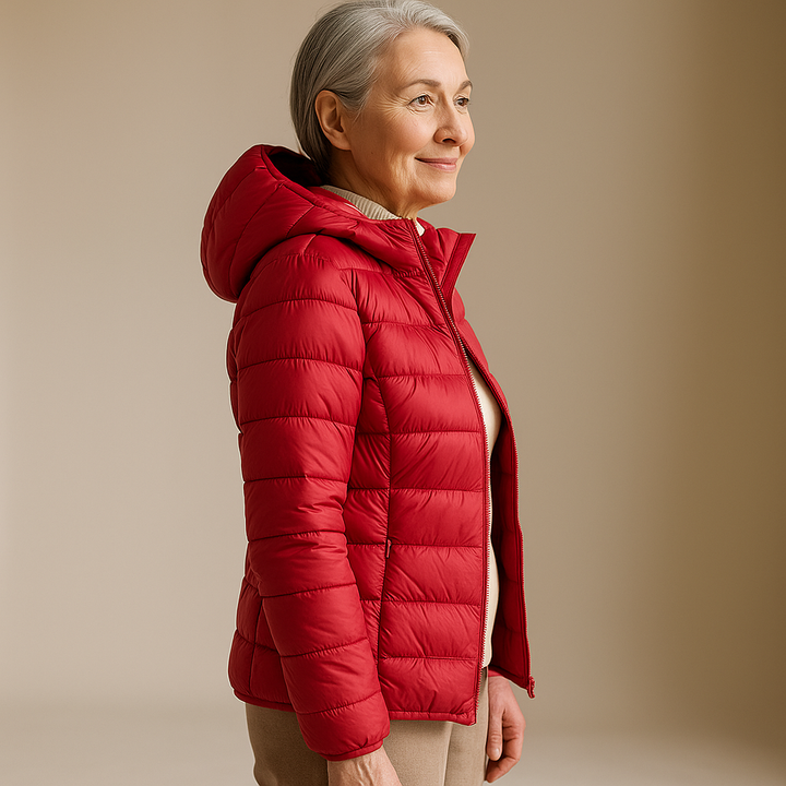 Brooke™ |  Hooded Puffer Jacket - Red
