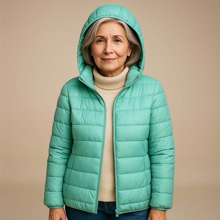 GEORGIA™ | HOODED PUFFER JACKET LIGHT BLUE
