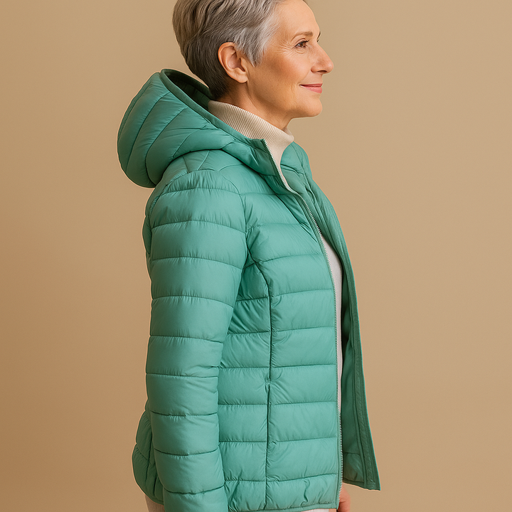 GEORGIA™ | HOODED PUFFER JACKET LIGHT BLUE