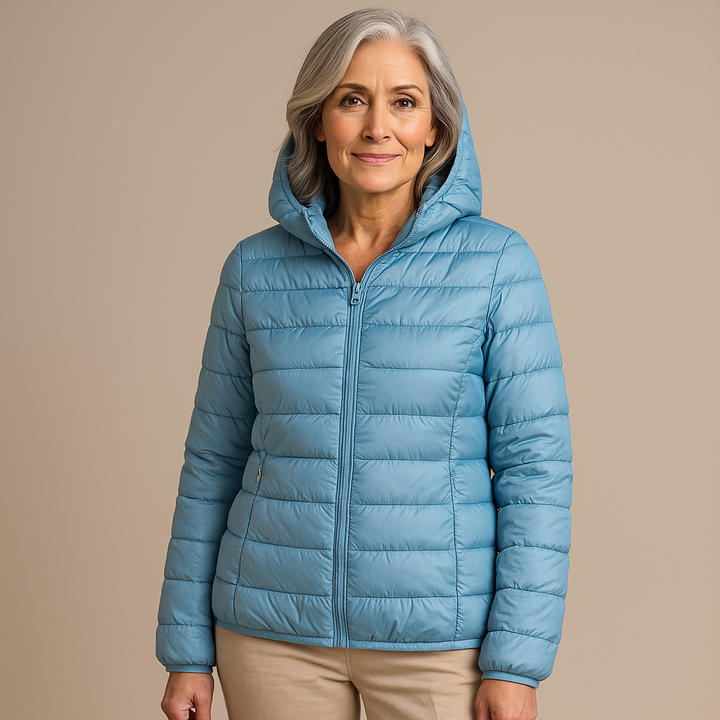 EVELYN™ | HOODED PUFFER JACKET HEAVENLY BLUE