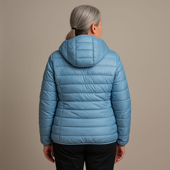 EVELYN™ | HOODED PUFFER JACKET HEAVENLY BLUE