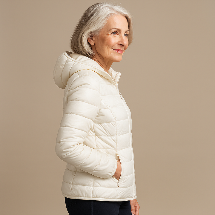 Brooke™ | Hooded Puffer Jacket - White