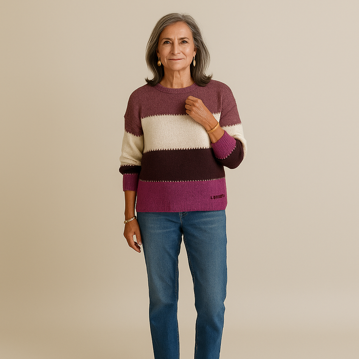 ISOBEL™ | COLOURFUL STRIPES KNIT SWEATER