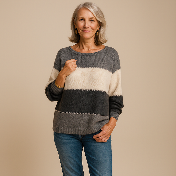 ISOBEL™ | COLOURFUL STRIPES KNIT SWEATER