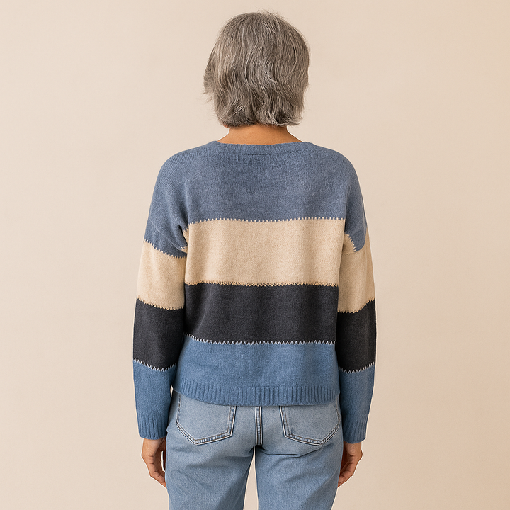 ISOBEL™ | COLOURFUL STRIPES KNIT SWEATER