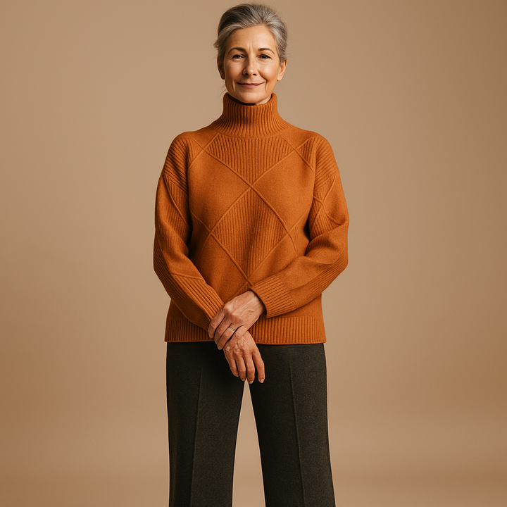 Brooke™ | Quilted Comfort Turtleneck Sweater