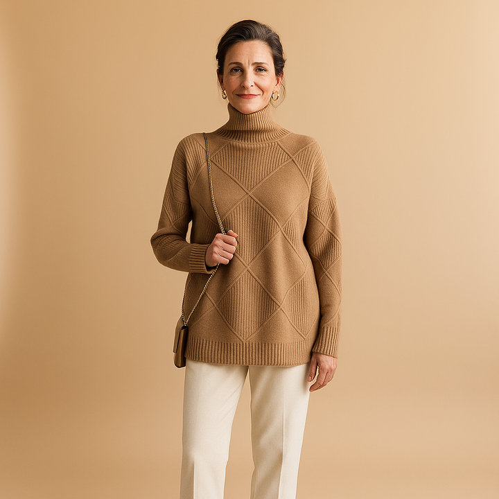 Brooke™ | Quilted Comfort Turtleneck Sweater