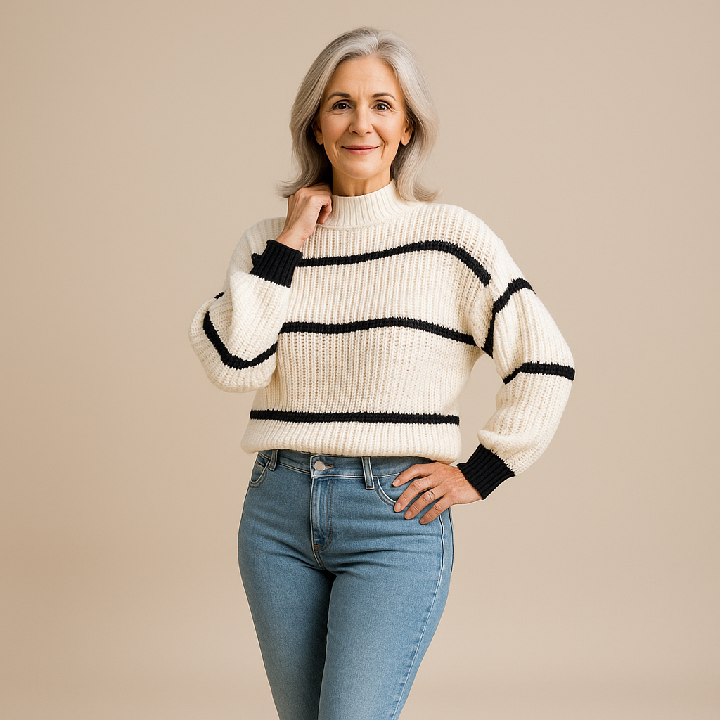 MATILDA™ | STRIPED HERITAGE KNIT SWEATER