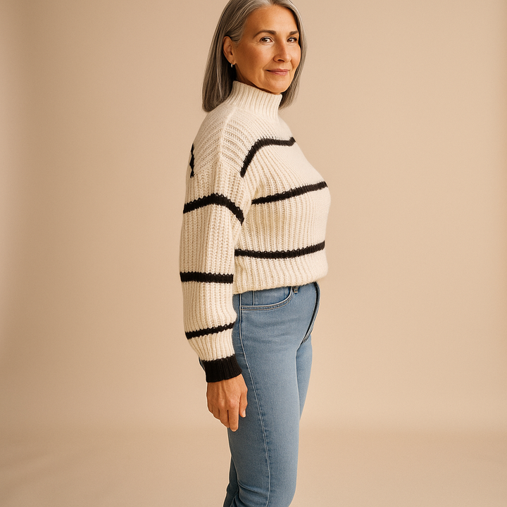 MATILDA™ | STRIPED HERITAGE KNIT SWEATER