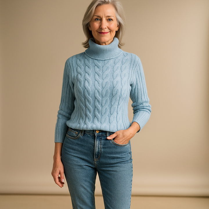 VERITY™ | COZY CABLE TURTLENECK SWEATER