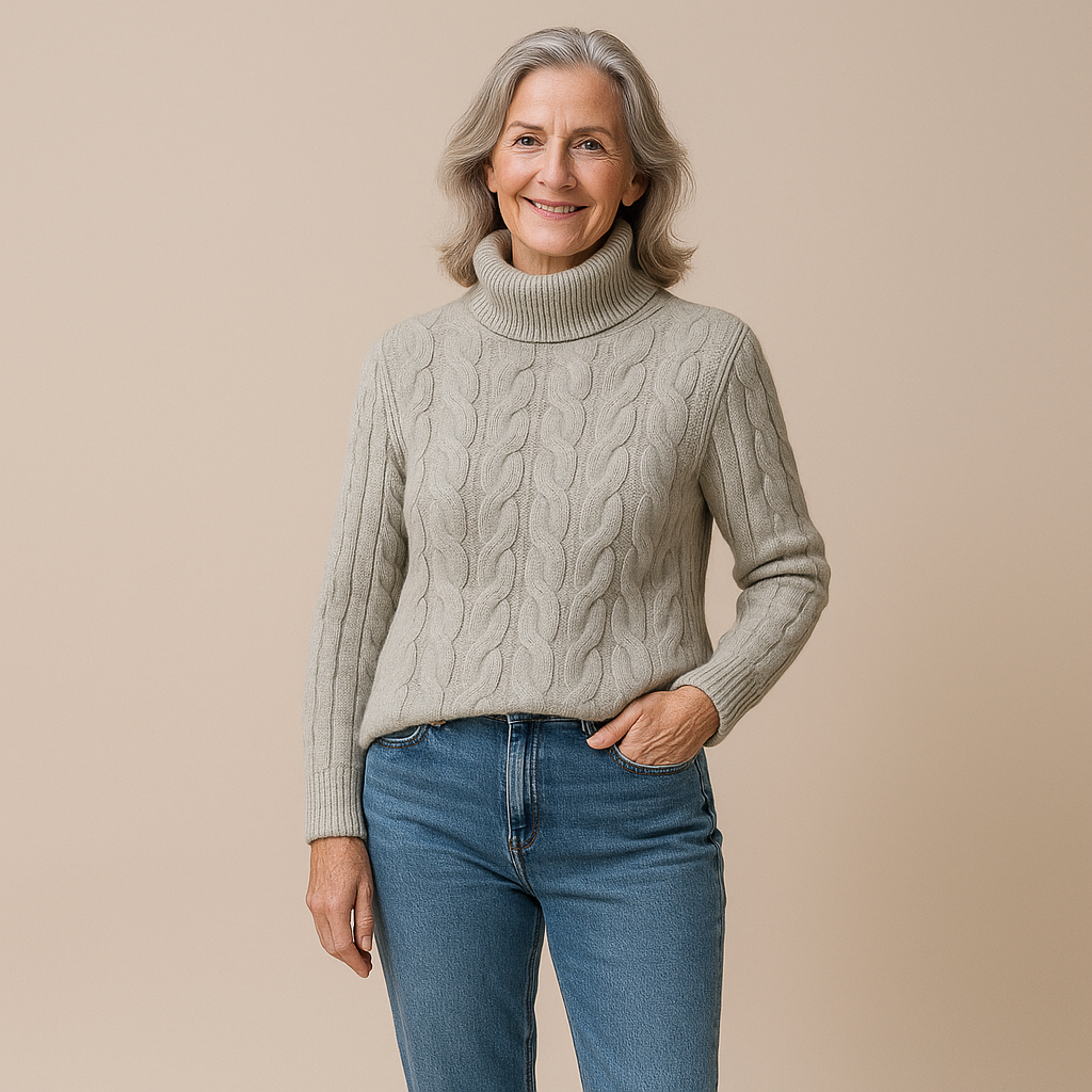 VERITY™ | COZY CABLE TURTLENECK SWEATER