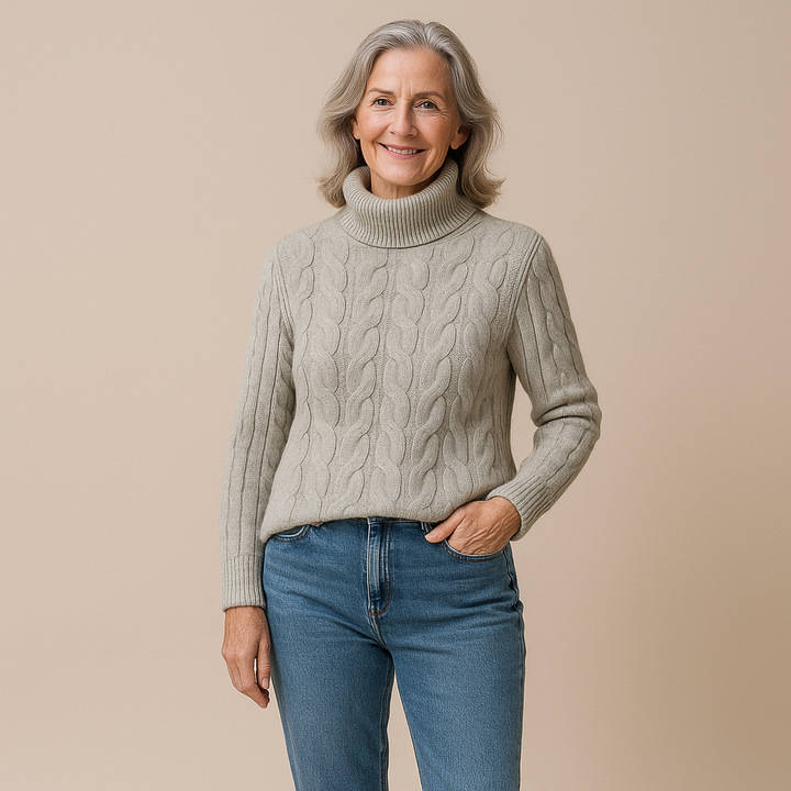 VERITY™ | COZY CABLE TURTLENECK SWEATER