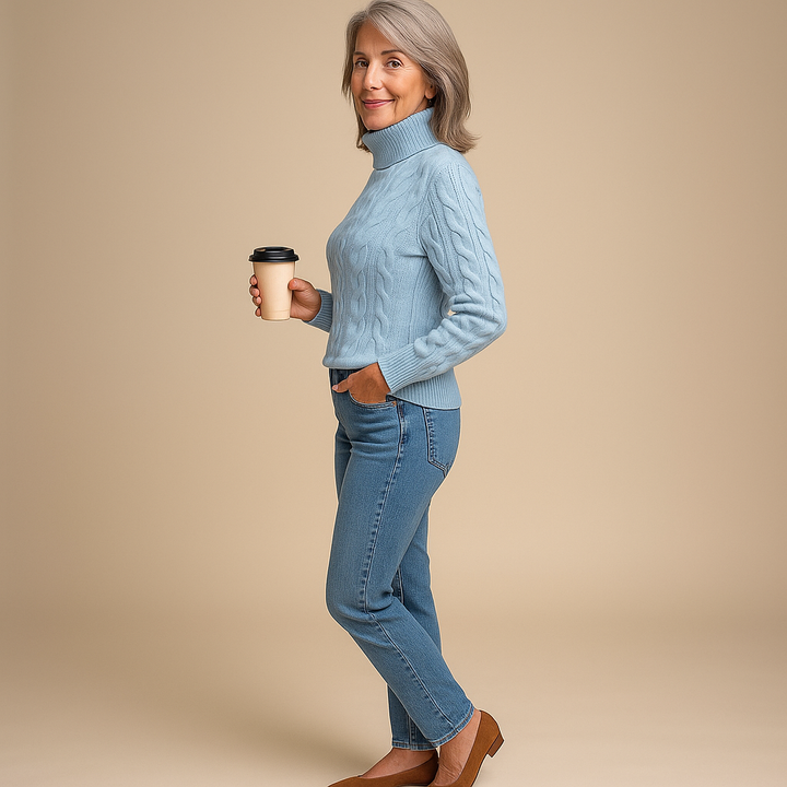 VERITY™ | COZY CABLE TURTLENECK SWEATER