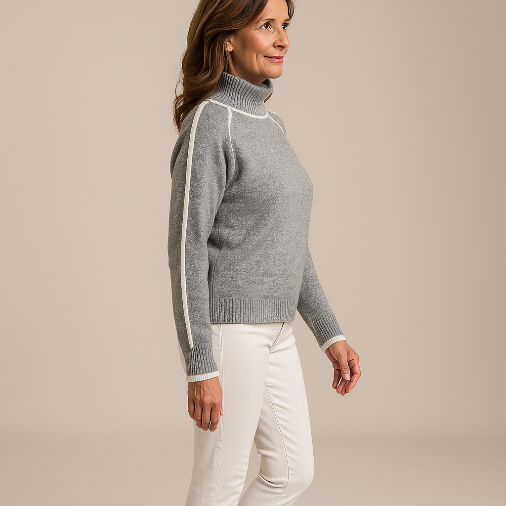 Brooke™ | Soft Contrast Trim Sweater