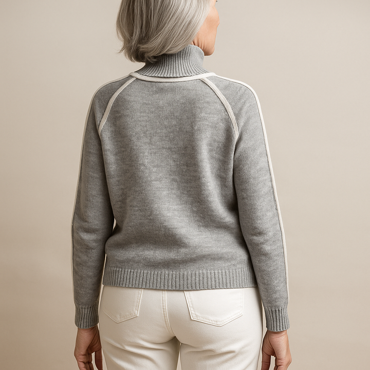 Brooke™ | Soft Contrast Trim Sweater