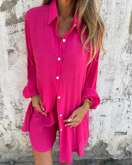 IZELA™ | CASUAL SHIRT AND SHORTS SET