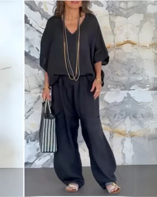 SAIRELA™ | COTTON AND LINEN CASUAL SET