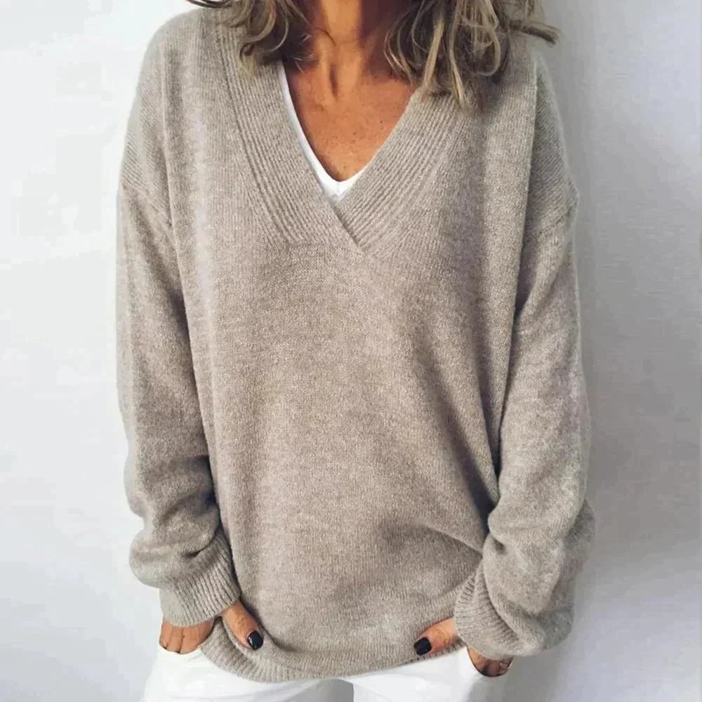 MONIKA™ | V NECK SOFT KNIT PULLOVER