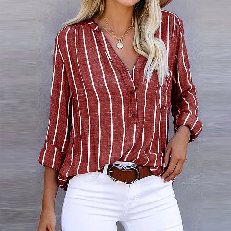 MADDIE™ | STRIPED BUTTON UP SHIRT