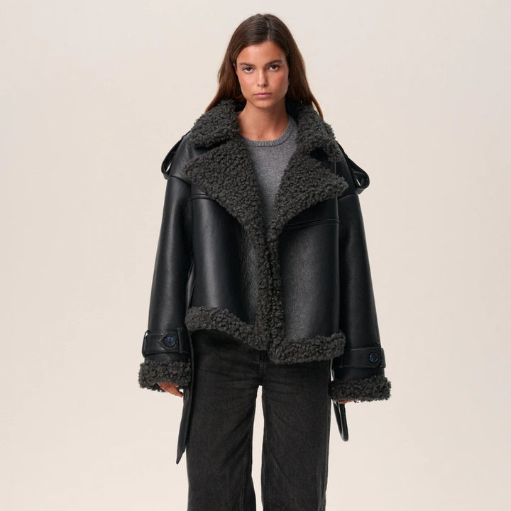 ELVIRA™ | BELTED SHEARLING COAT