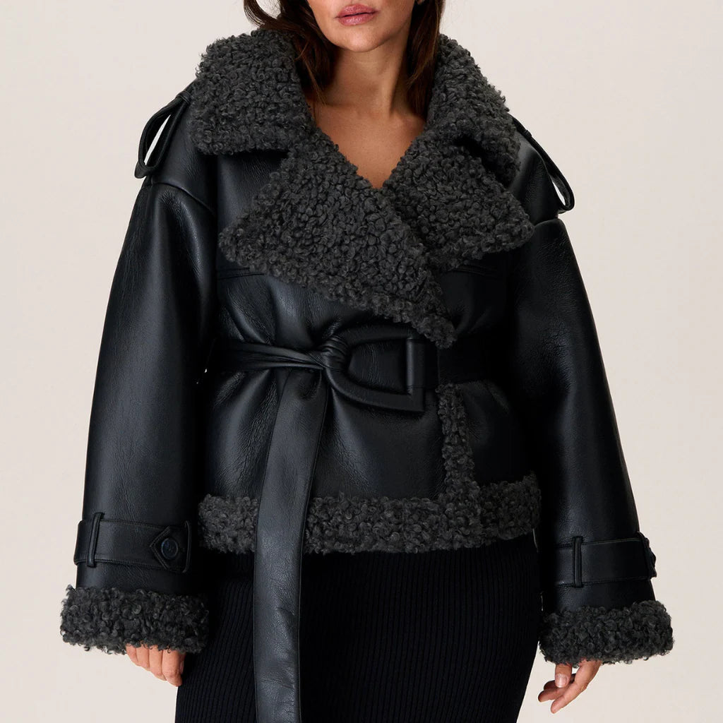 ELVIRA™ | BELTED SHEARLING COAT