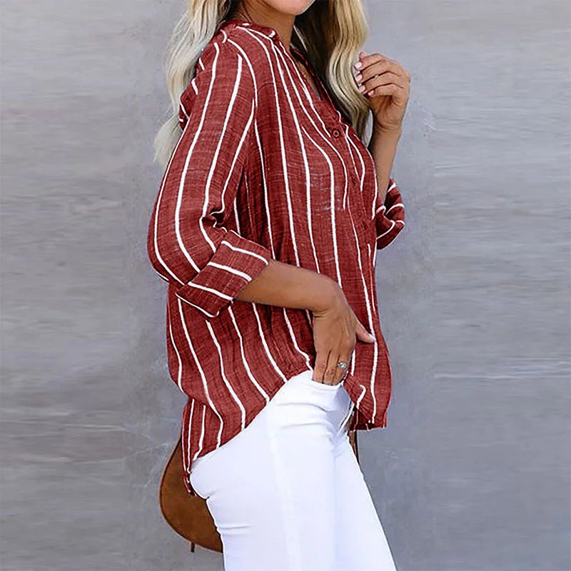 MADDIE™ | STRIPED BUTTON UP SHIRT