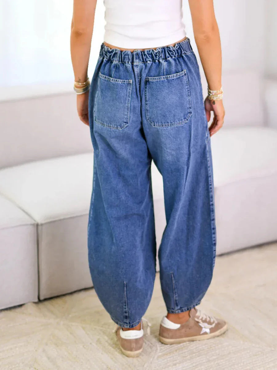 ALINA™ | RELAXED FIT DRAWSTRING DENIM PANTS