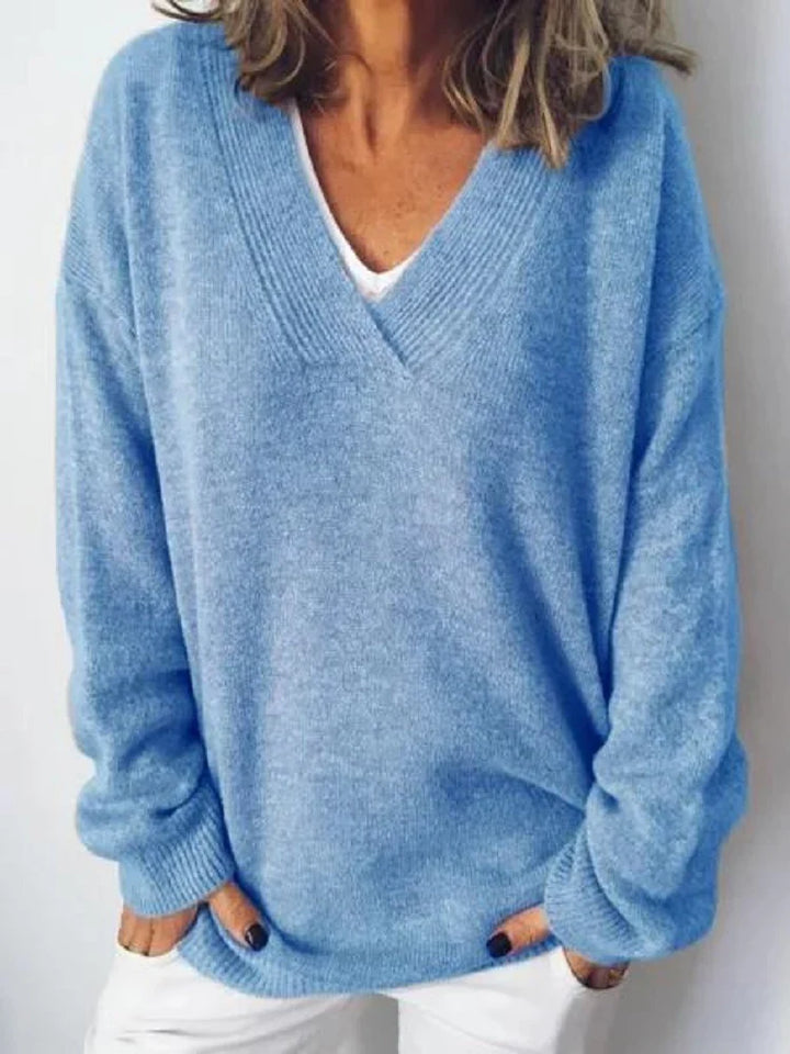 MONIKA™ | V NECK SOFT KNIT PULLOVER