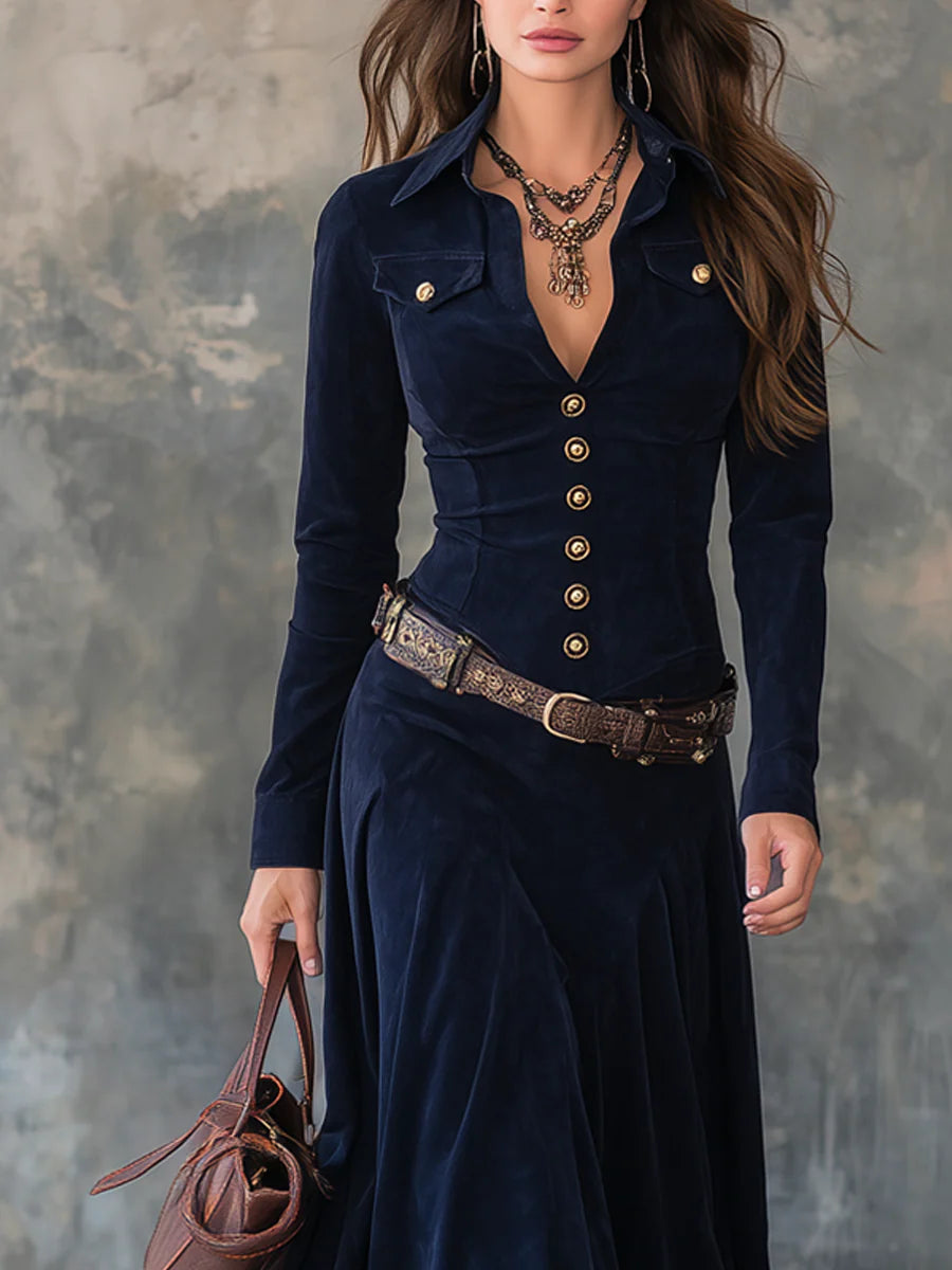 ELSPETH™ | SUEDE MAXI DRESS