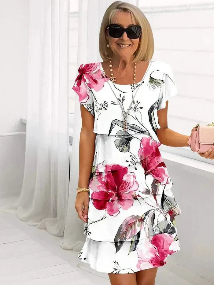 JENNA™ | CASCADING FLORAL DRESS