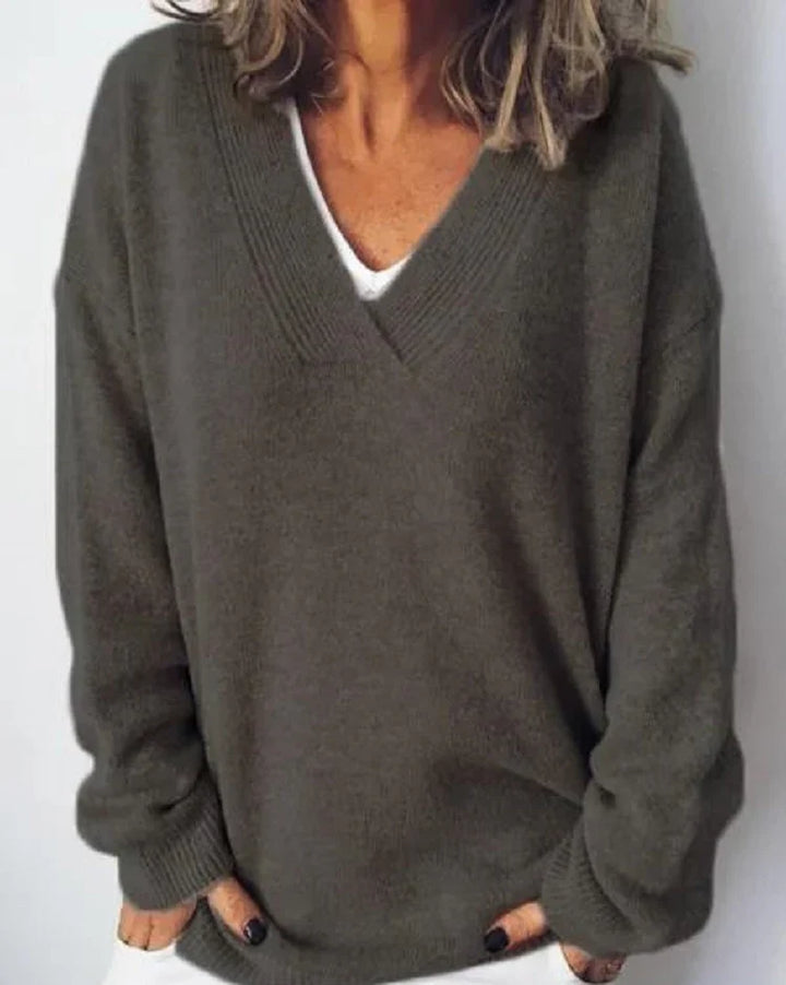 MONIKA™ | V NECK SOFT KNIT PULLOVER