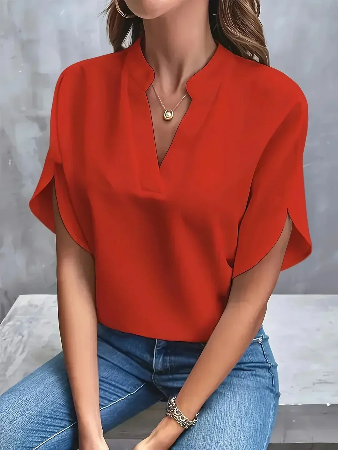 THALIA™ | ELEGANT V NECK BLOUSE