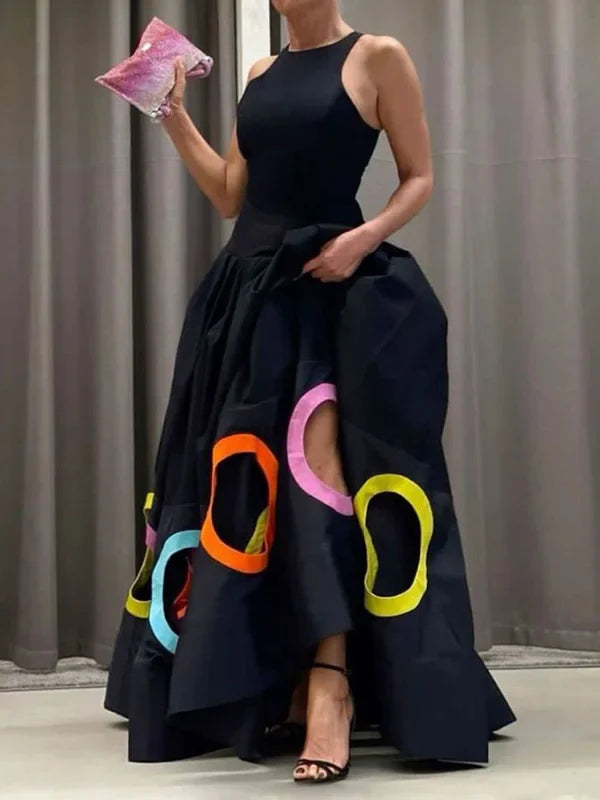 SERENA™ | SLEEVELESS HOLLOW PLEATED MAXI DRESS