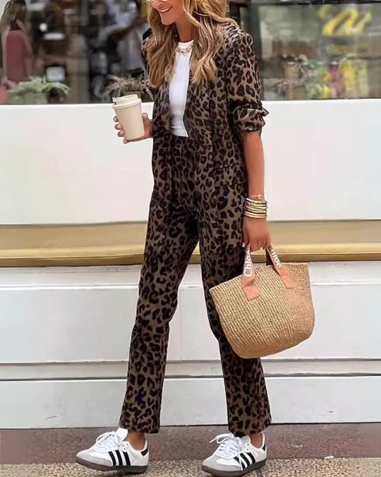 ARILA™ | LEOPARD PRINT SUIT & PANTS SET