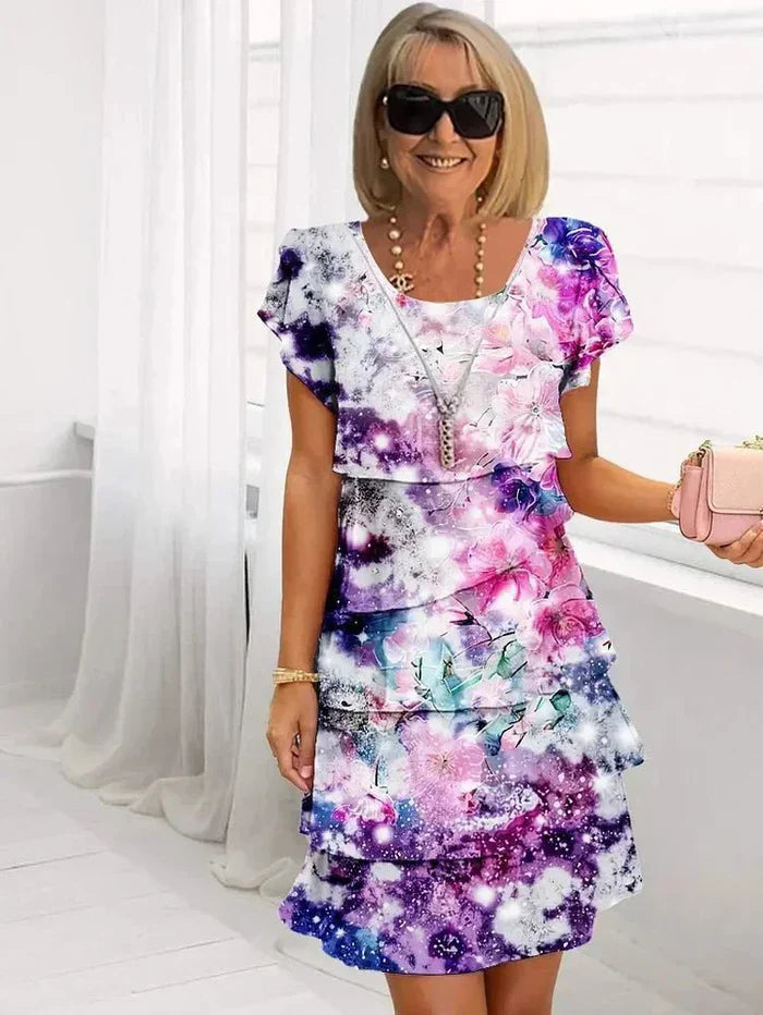 JENNA™ | CASCADING FLORAL DRESS