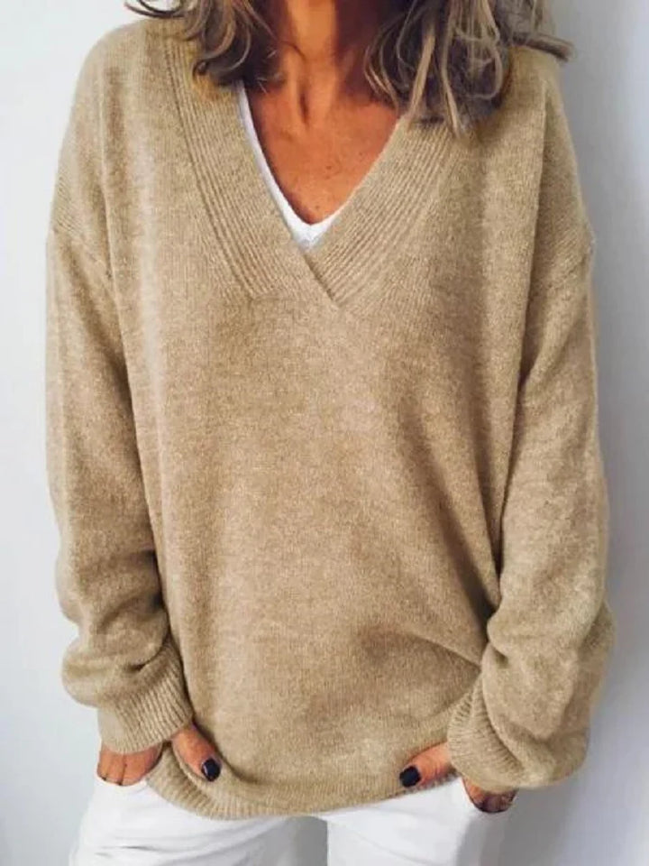 MONIKA™ | V NECK SOFT KNIT PULLOVER