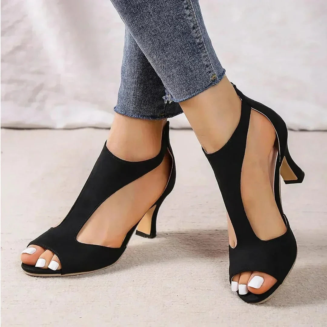 MOIRA™ | ZIPPERED HIGH HEELED SANDALS