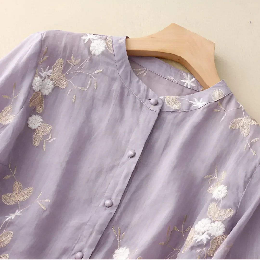 ELLA™ | FLORAL EMBROIDERED COTTON TOP